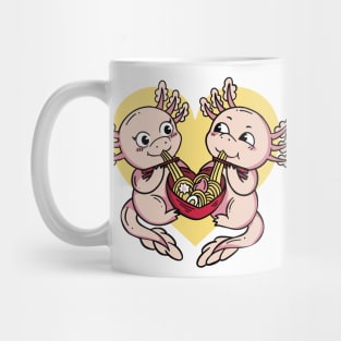 Axolotl Couple Valentines Day Ramen Mug